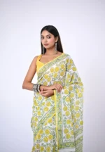 Charulata / A Mul Cotton Handblock Saree - Image 3