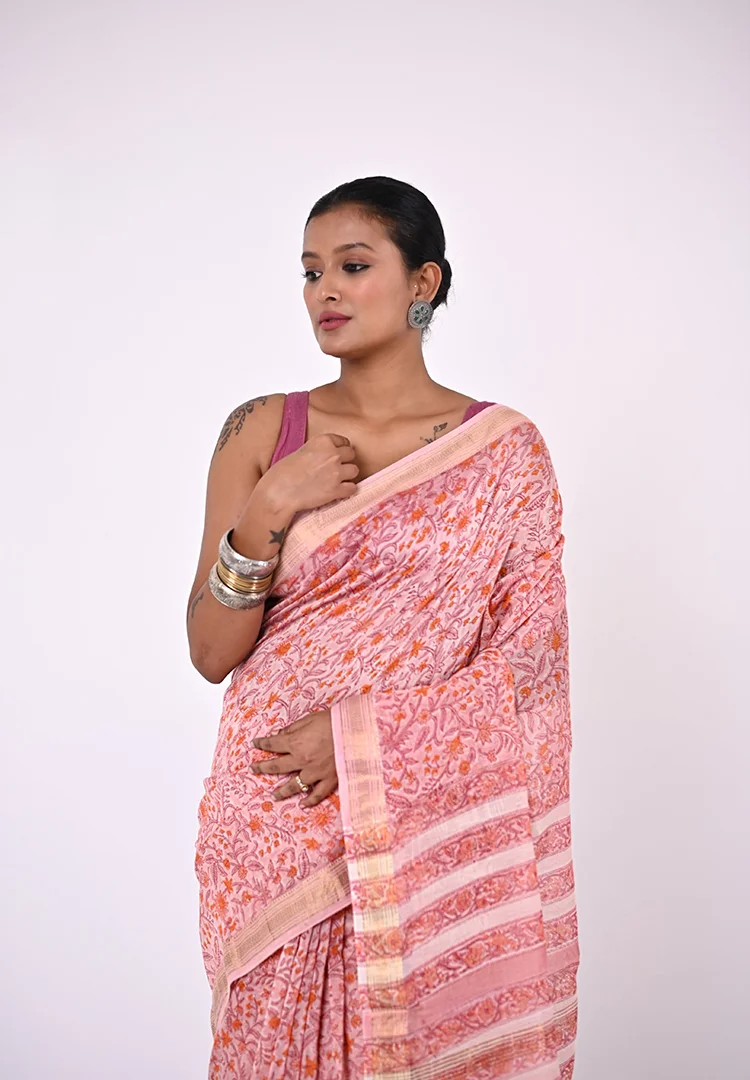 2026-04-06-16_32_48.01905302.webp Ananya / A Chanderi Silk Hand Block Saree - Image 1