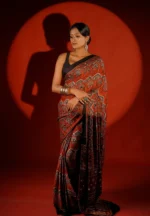 Aparna / A Modal Silk Ajrakh Saree - Image 3