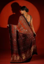 Aparna / A Modal Silk Ajrakh Saree - Image 4