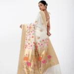 Royal White/ A Katan Silk Saree