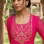 Morikabync Party Wear Leheriya Printed Kurta, Trouser/Pant & Dupatta Set (NC0015)