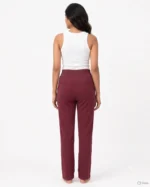 Morikabync Women Regular Fit Maroon Acrylic Blend Trousers - Image 5