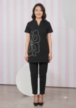Morikabync Women Top & Pyjama Set Black Printed, Floral Print (NC0014)