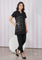 Morikabync Women Top & Pyjama Set Black Printed, Floral Print (NC0014) - Image 3